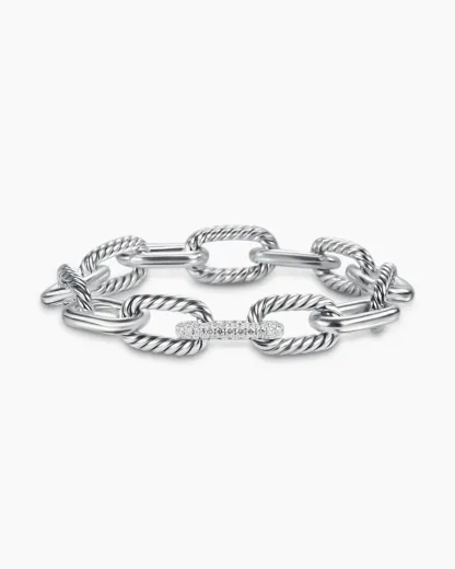 DY Madison® Chain Bracelet Sterling Silver with Diamonds