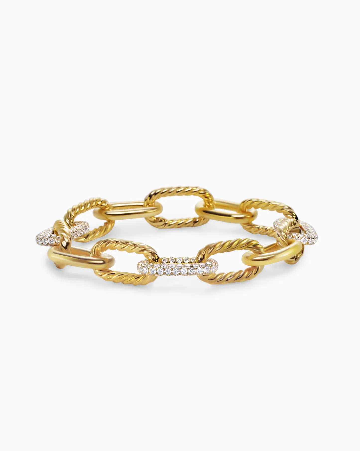 DY Madison® Chain Bracelet 18K Yellow Gold with Diamonds