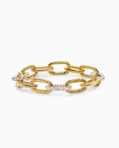 DY Madison® Chain Bracelet 18K Yellow Gold with Diamonds