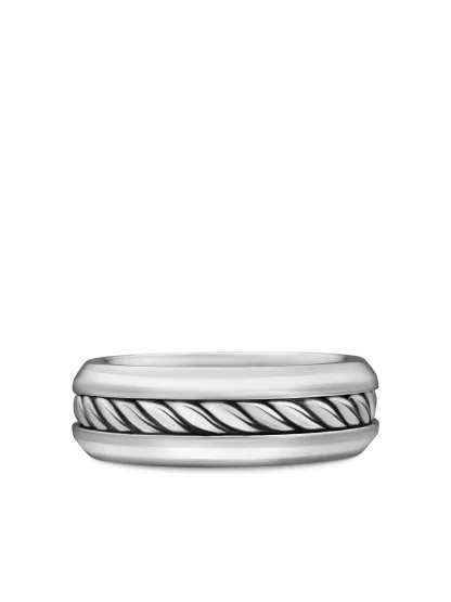 Dathtvid Yurthtman sterling silver Cable Inset band ring