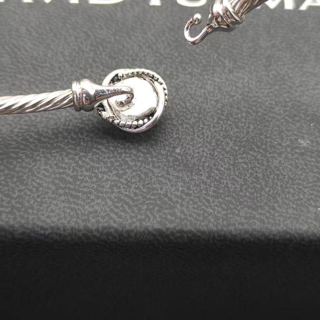Cable Classics Bracelet,Blue Topaz and Bead Detail, Sterling Silver, 3mm