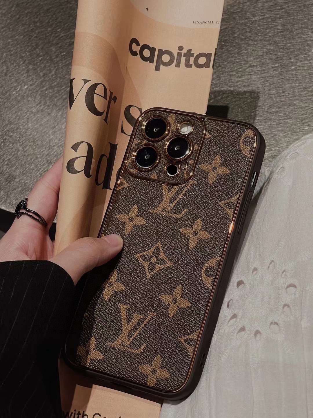 Classic electroplating old flower mobile phone case