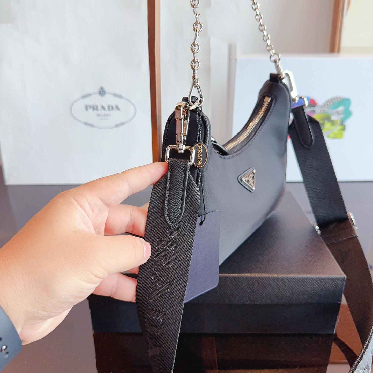 *Re-Edition 2005 Re-Nylon and Saffiano mini bag