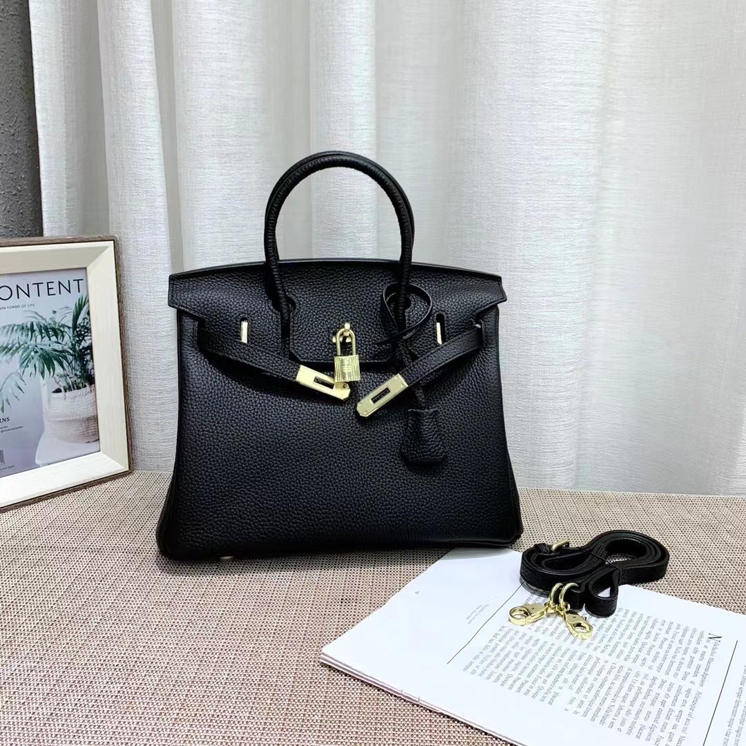 Herthtmes Togo Birkin 20/25/30/35 Black Bag