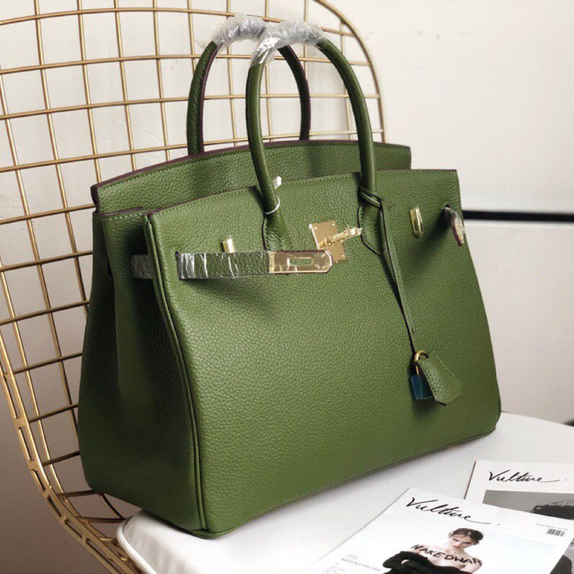 Herthtmes Togo Birkin 25/30/35 Bottle Green Bag