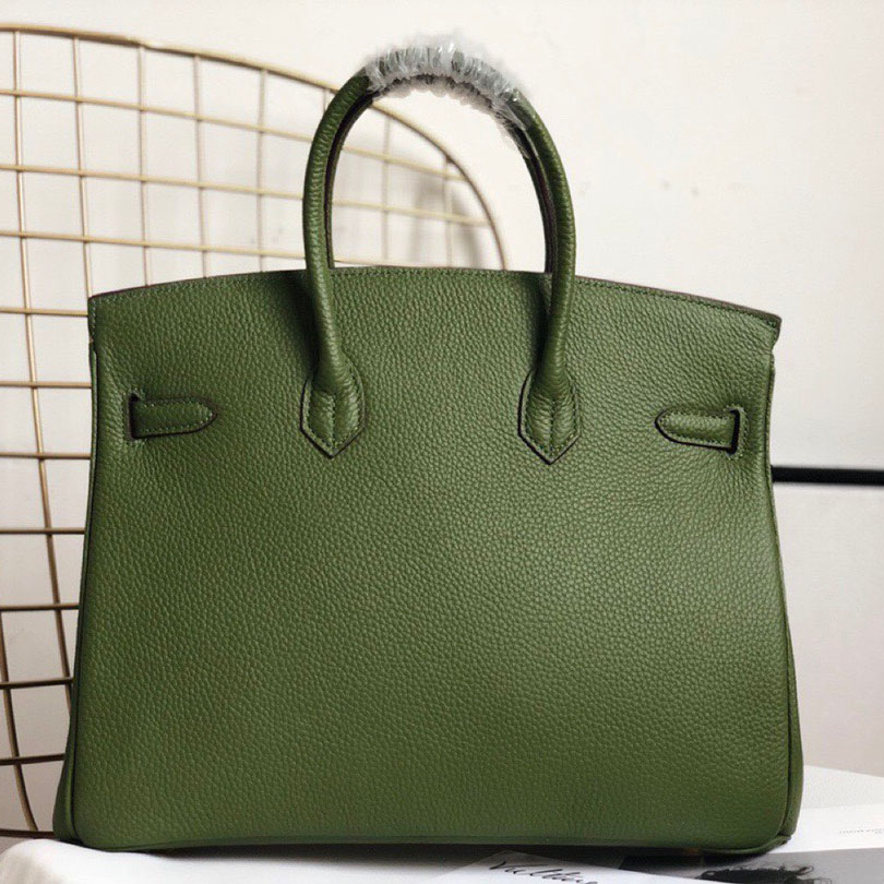 Herthtmes Togo Birkin 25/30/35 Bottle Green Bag