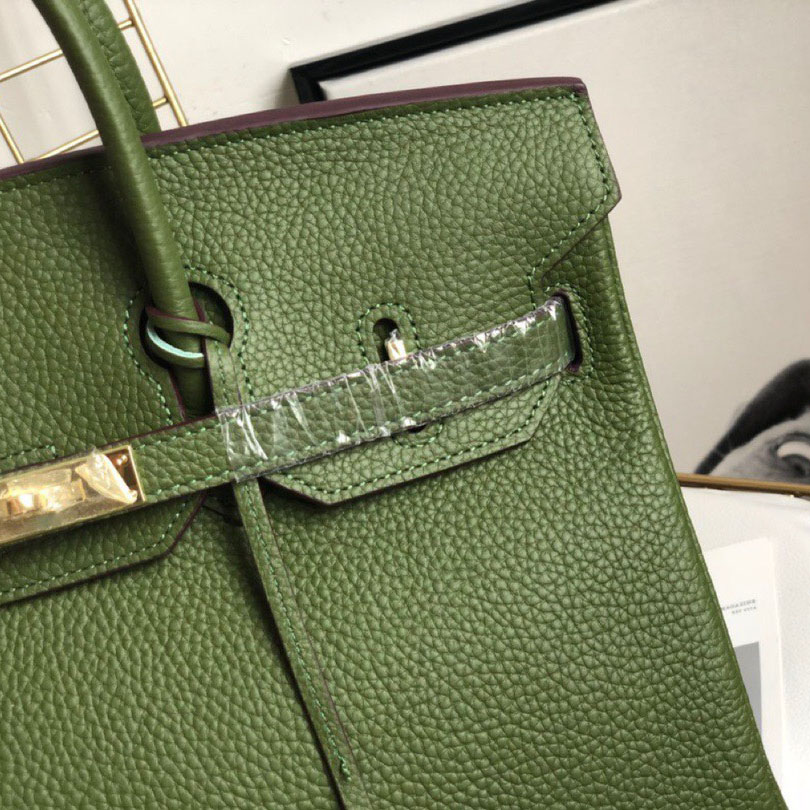 Herthtmes Togo Birkin 25/30/35 Bottle Green Bag