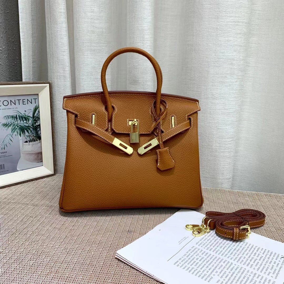 Herthtmes Togo Birkin 20/25/30/35 Bottle Brown Bag