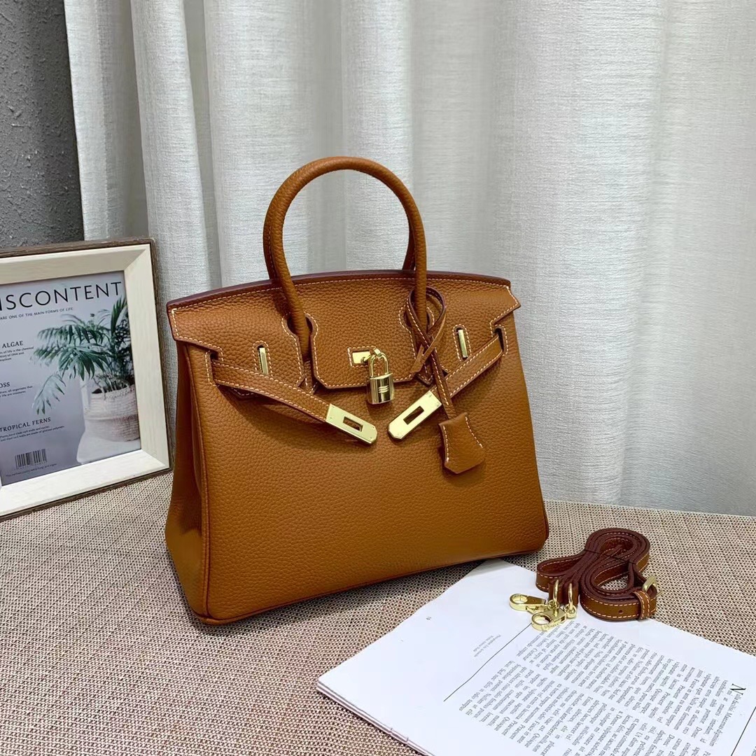 Herthtmes Togo Birkin 20/25/30/35 Bottle Brown Bag