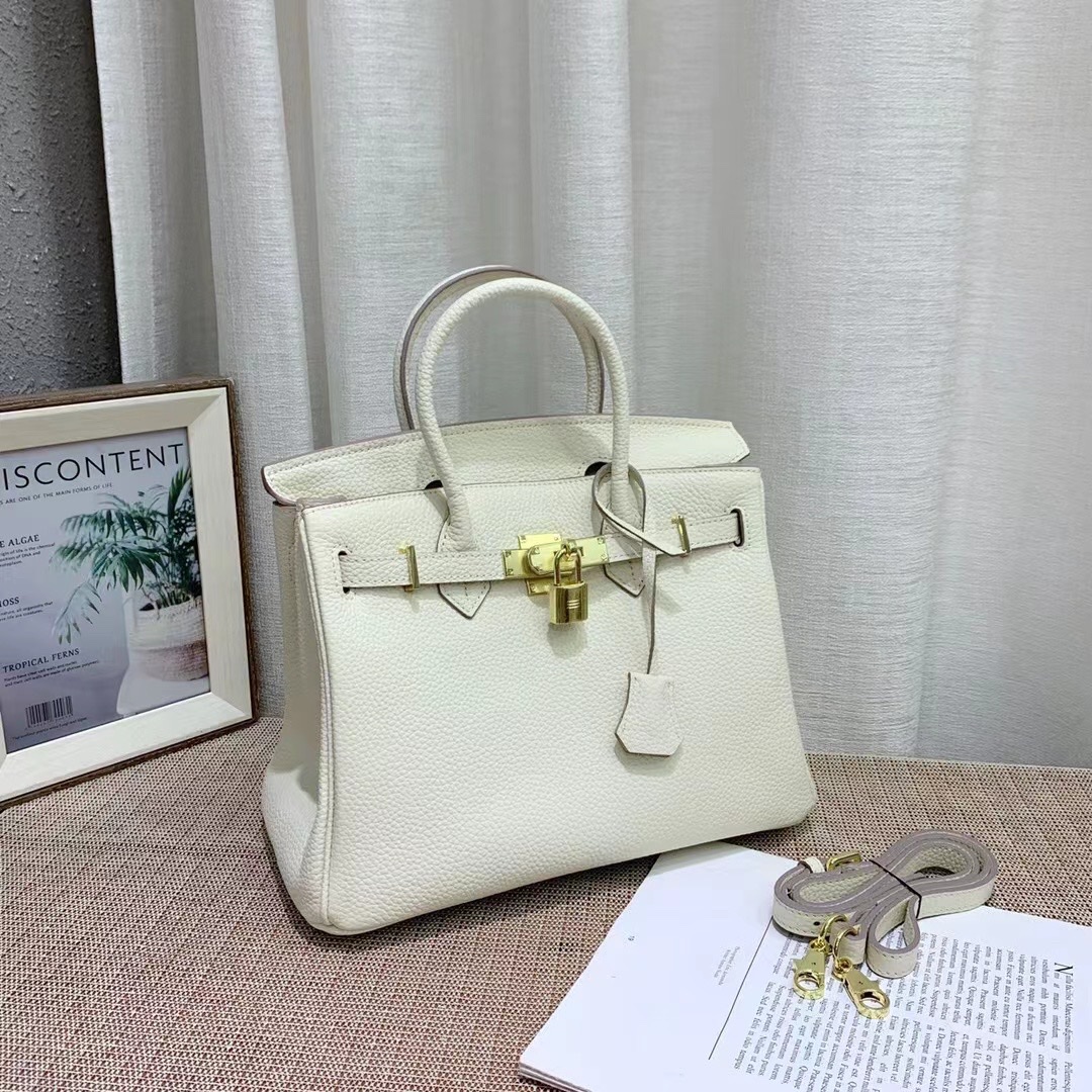 Herthtmes Togo Birkin 20/25/30/35 Bottle White Bag