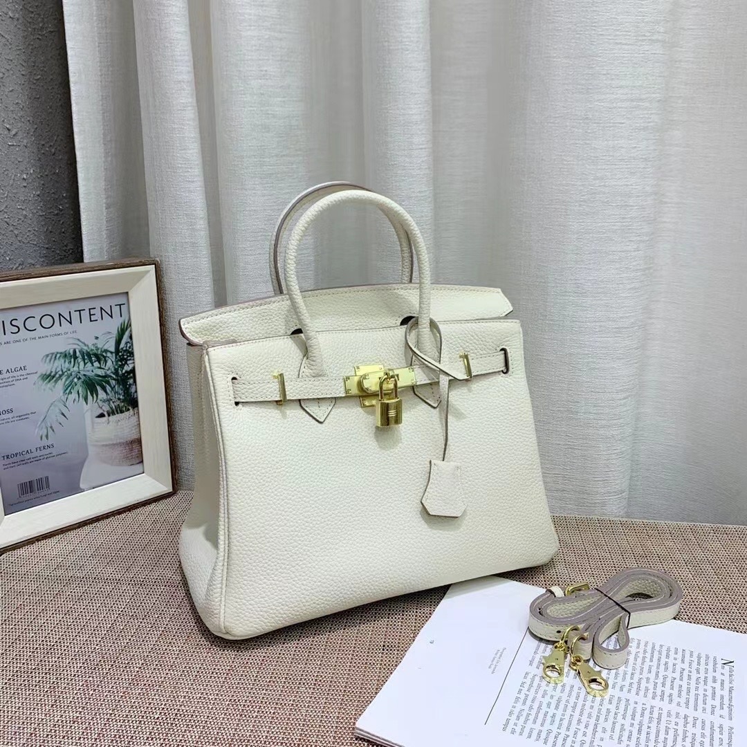 Herthtmes Togo Birkin 20/25/30/35 Bottle White Bag