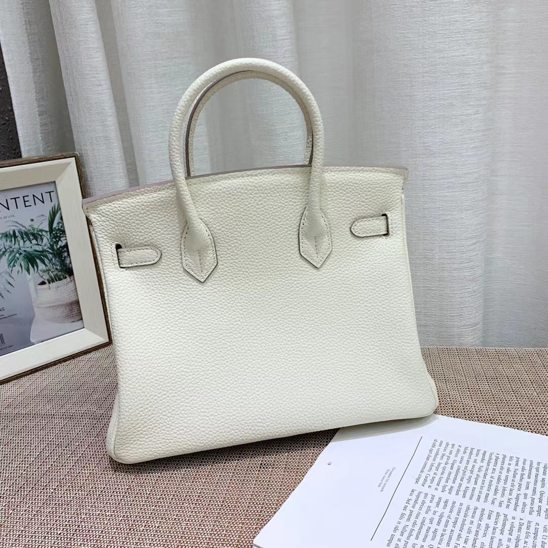 Herthtmes Togo Birkin 20/25/30/35 Bottle White Bag
