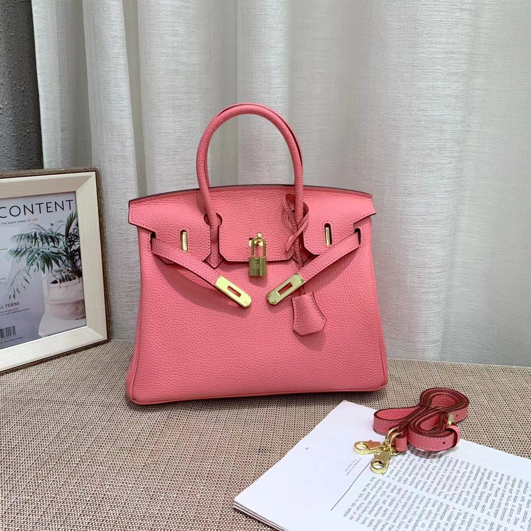 Herthtmes Togo Birkin 20/25/30/35 Bottle Pink Bag