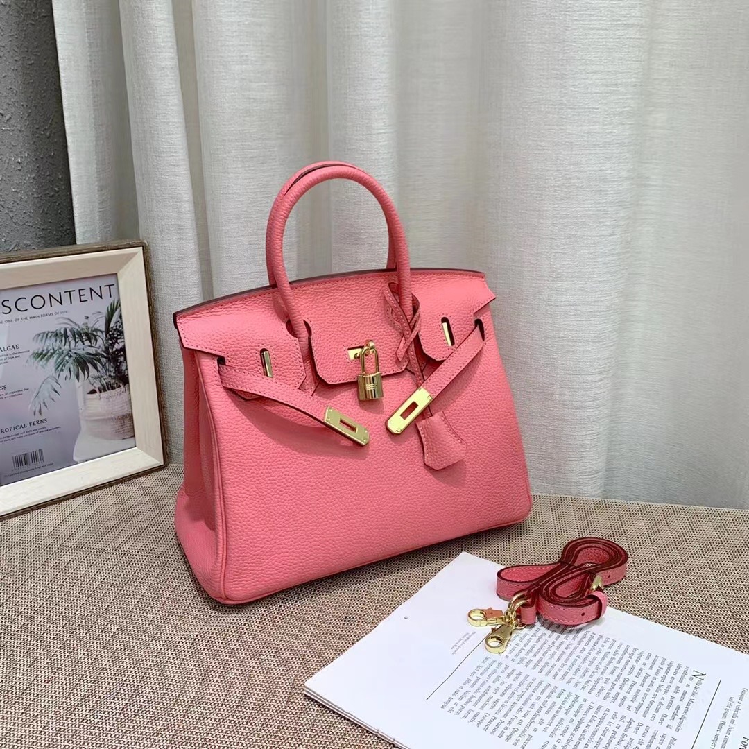 Herthtmes Togo Birkin 20/25/30/35 Bottle Pink Bag