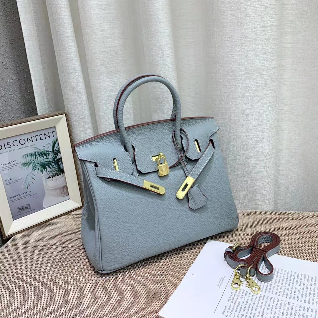 Herthtmes Togo Birkin 20/25/30/35 Bottle Gray Blue Bag