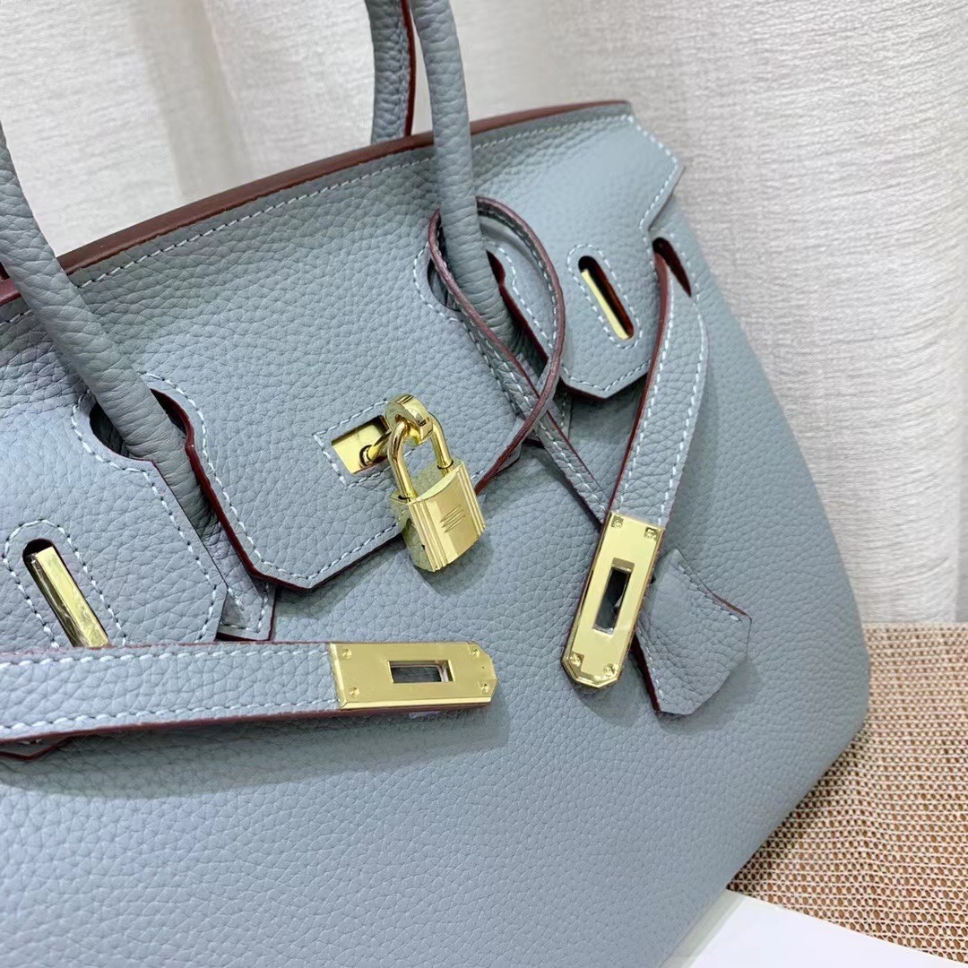 Herthtmes Togo Birkin 20/25/30/35 Bottle Gray Blue Bag