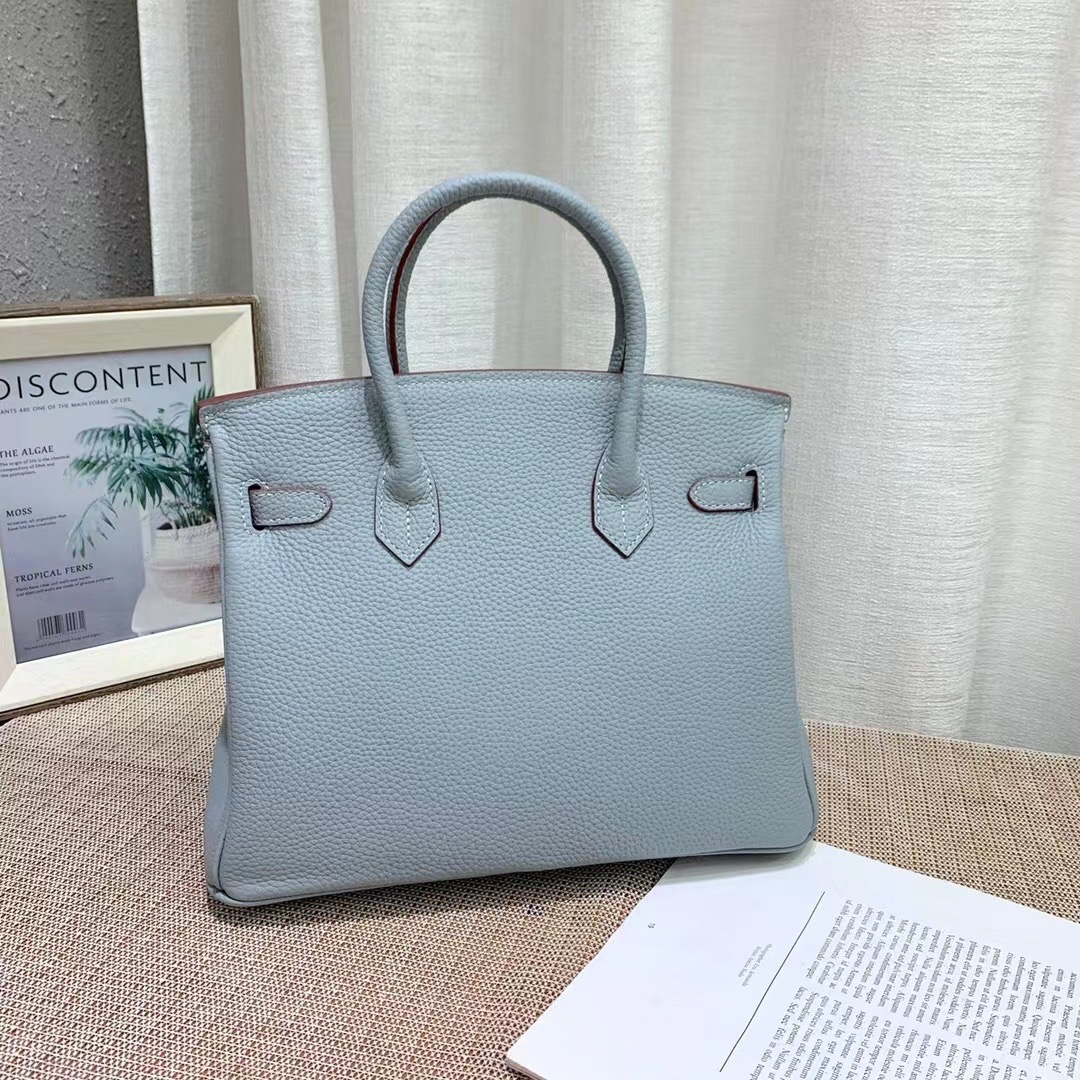 Herthtmes Togo Birkin 20/25/30/35 Bottle Gray Blue Bag