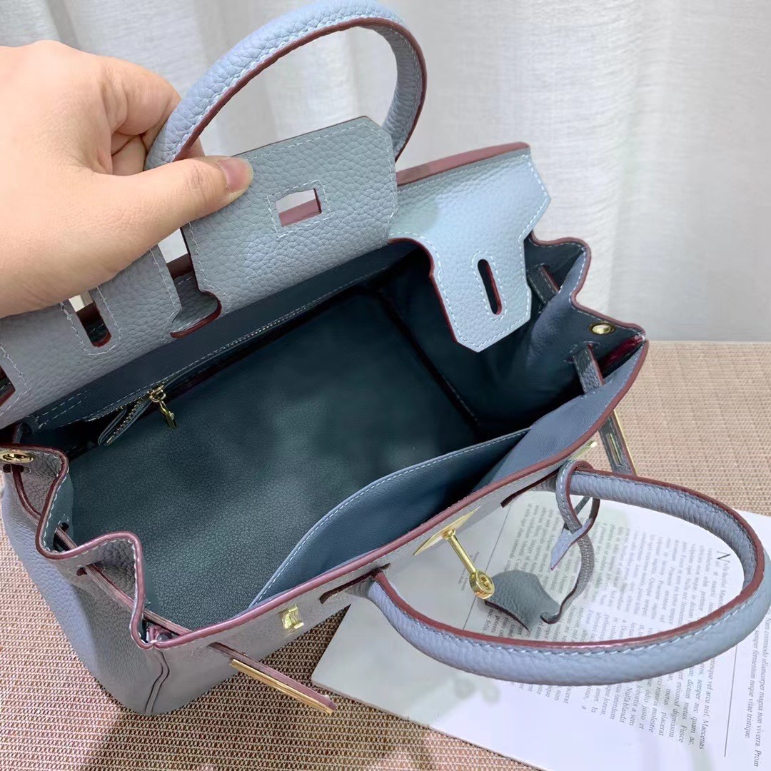 Herthtmes Togo Birkin 20/25/30/35 Bottle Gray Blue Bag