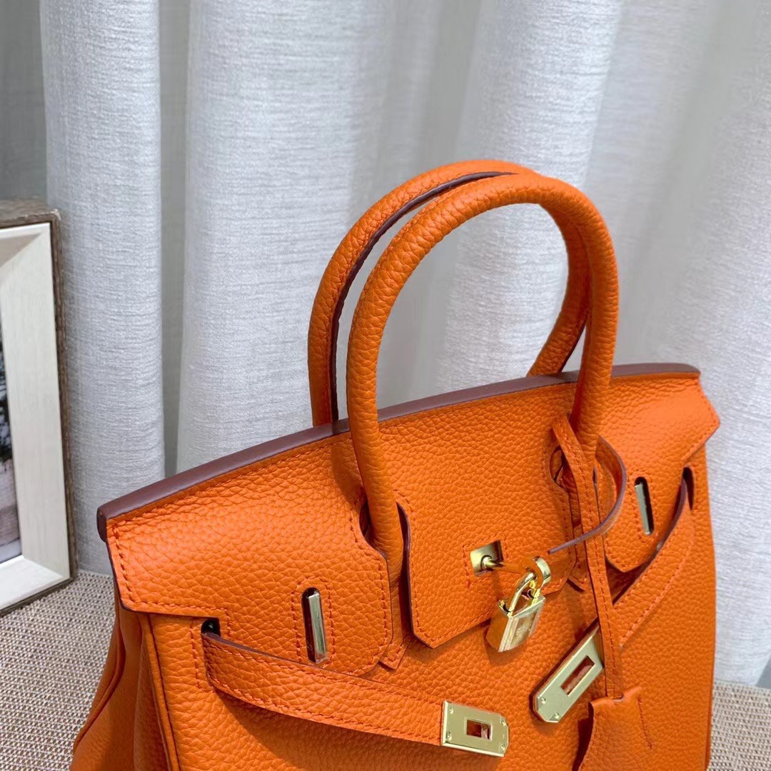 Herthtmes Togo Birkin 20/25/30/35 Bottle Orange Bag