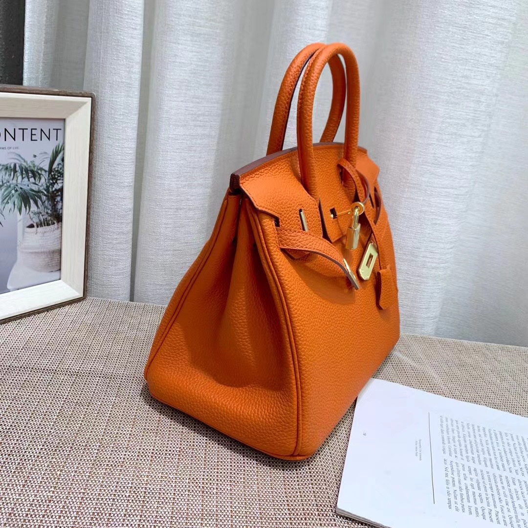 Herthtmes Togo Birkin 20/25/30/35 Bottle Orange Bag