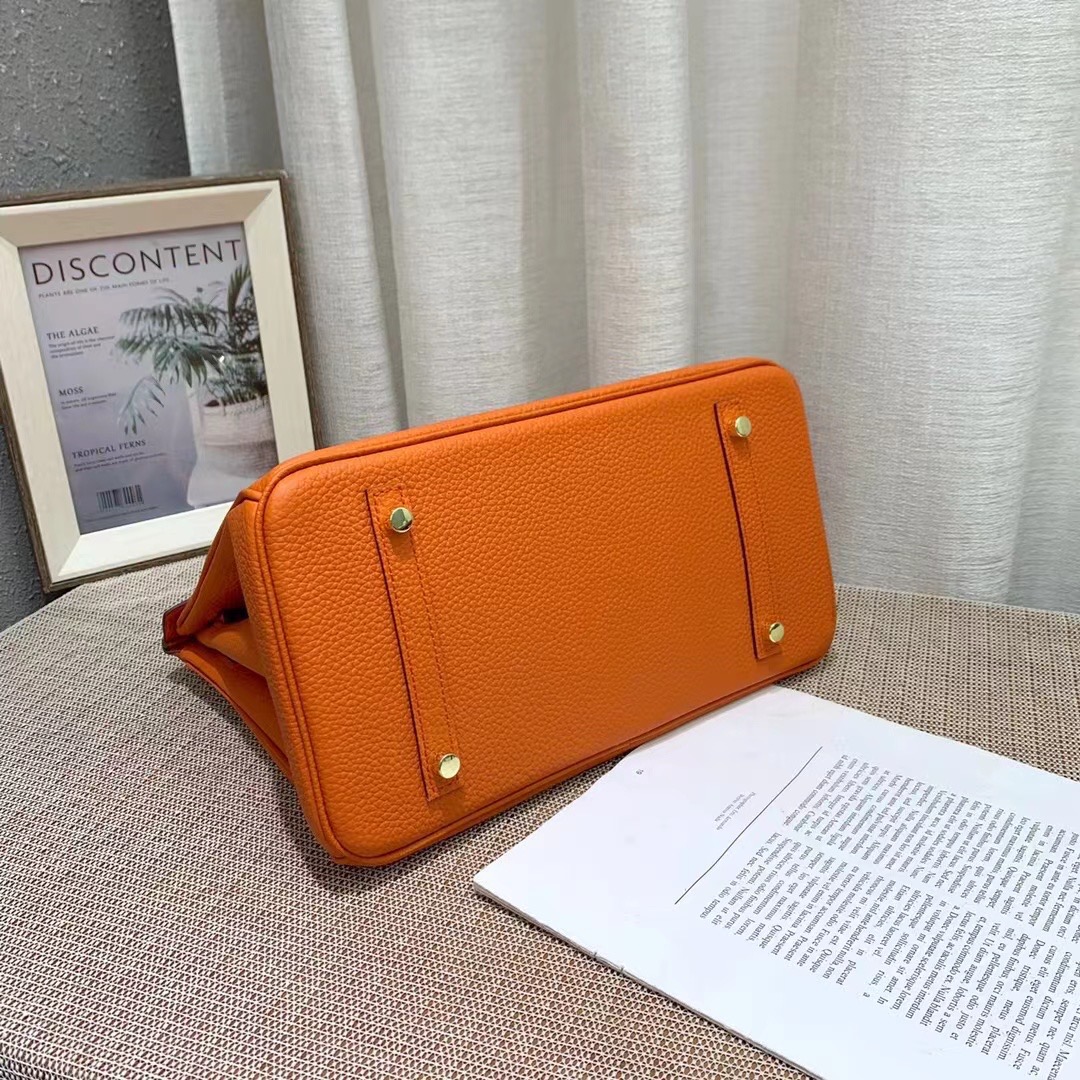 Herthtmes Togo Birkin 20/25/30/35 Bottle Orange Bag