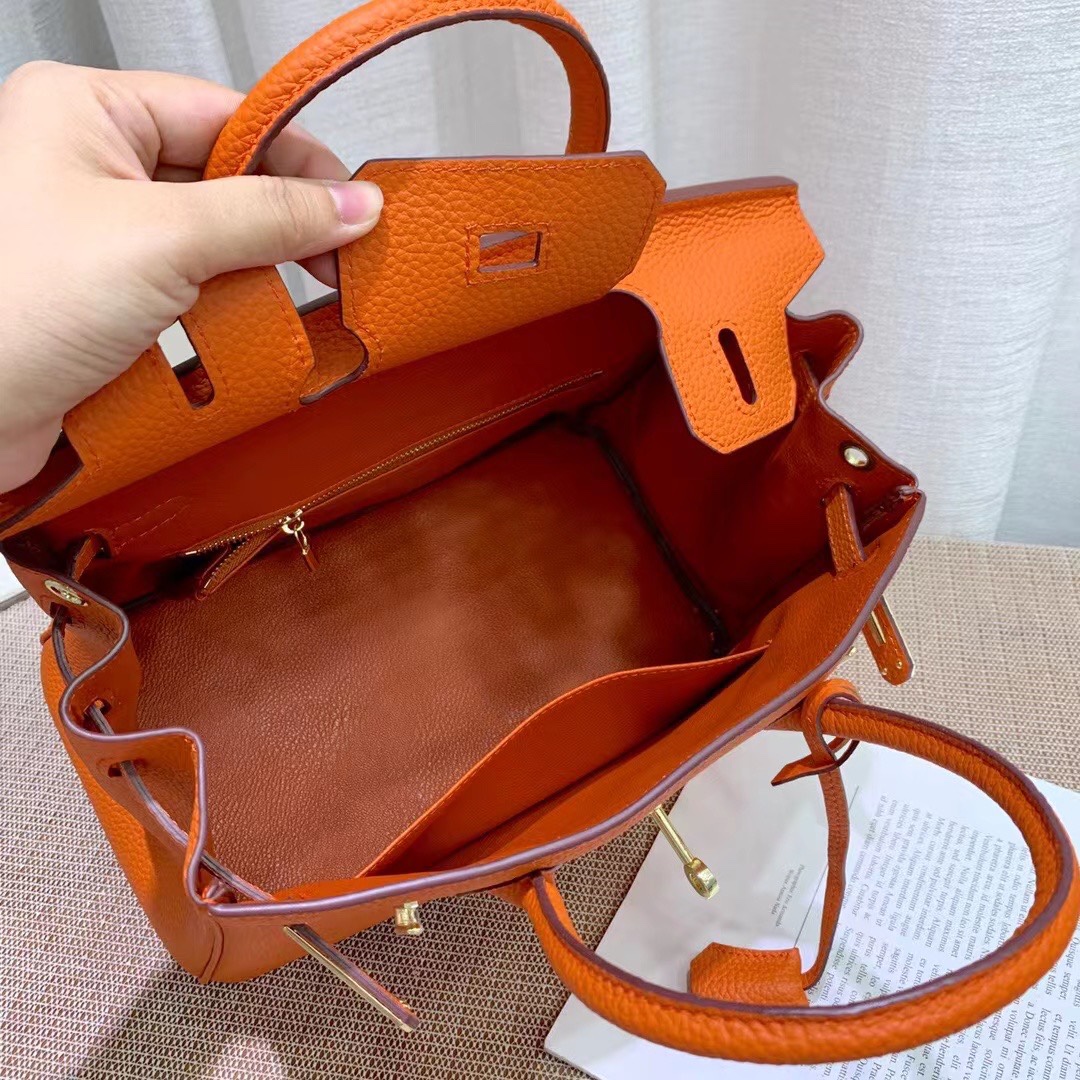 Herthtmes Togo Birkin 20/25/30/35 Bottle Orange Bag