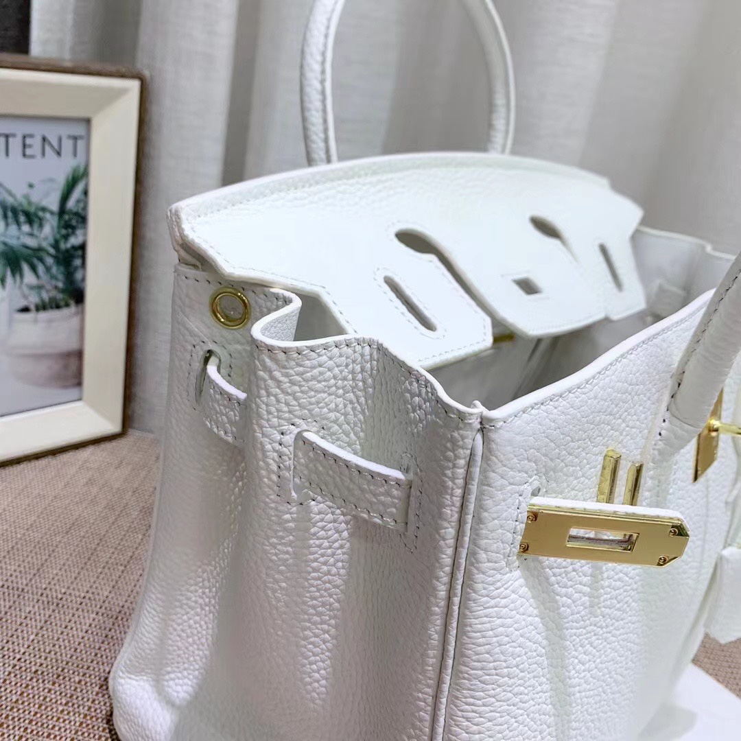 Herthtmes Togo Birkin 20/25/30/35 Bottle White Bag