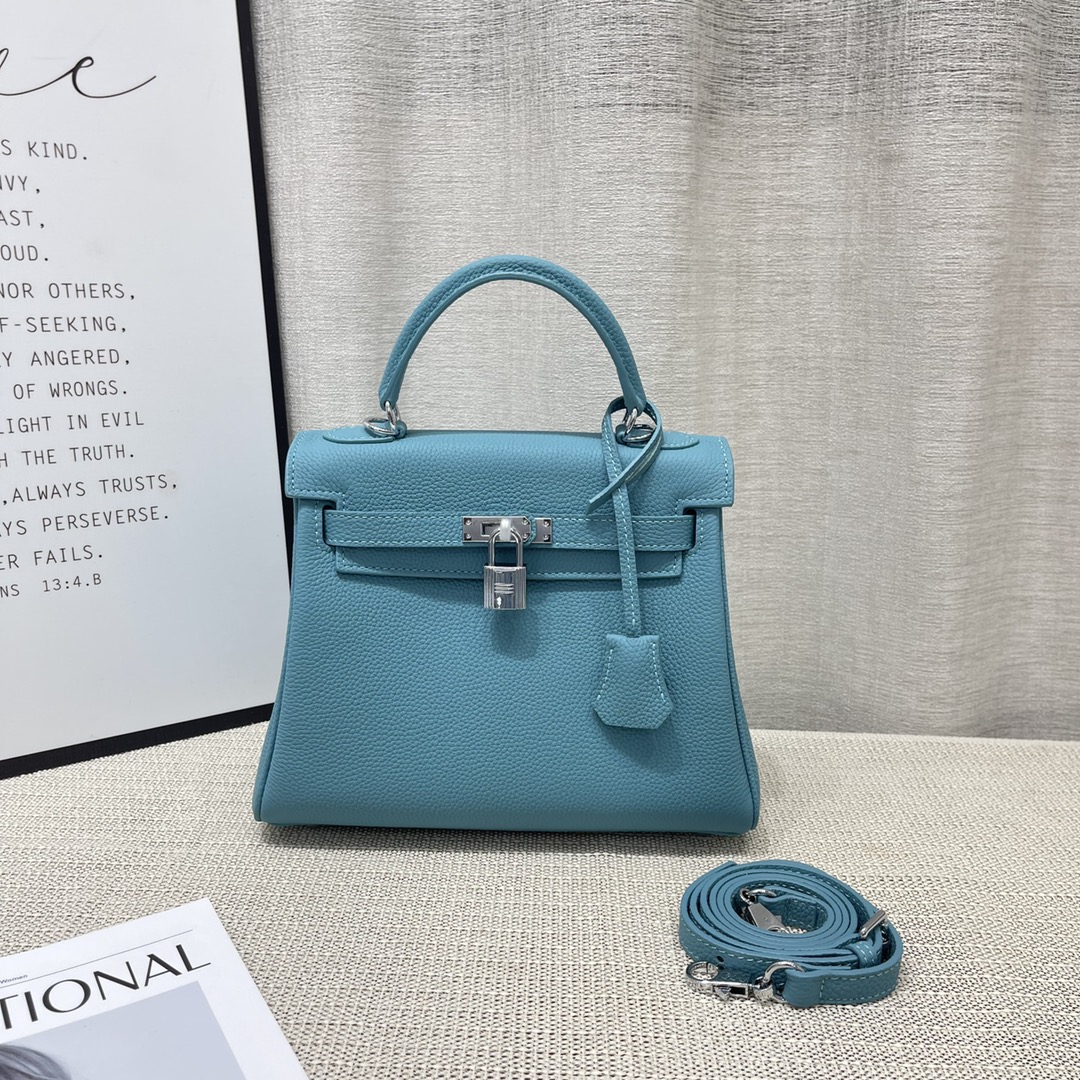 Herthtmes Togo Birkin 20/25 Bottle Blue Bag
