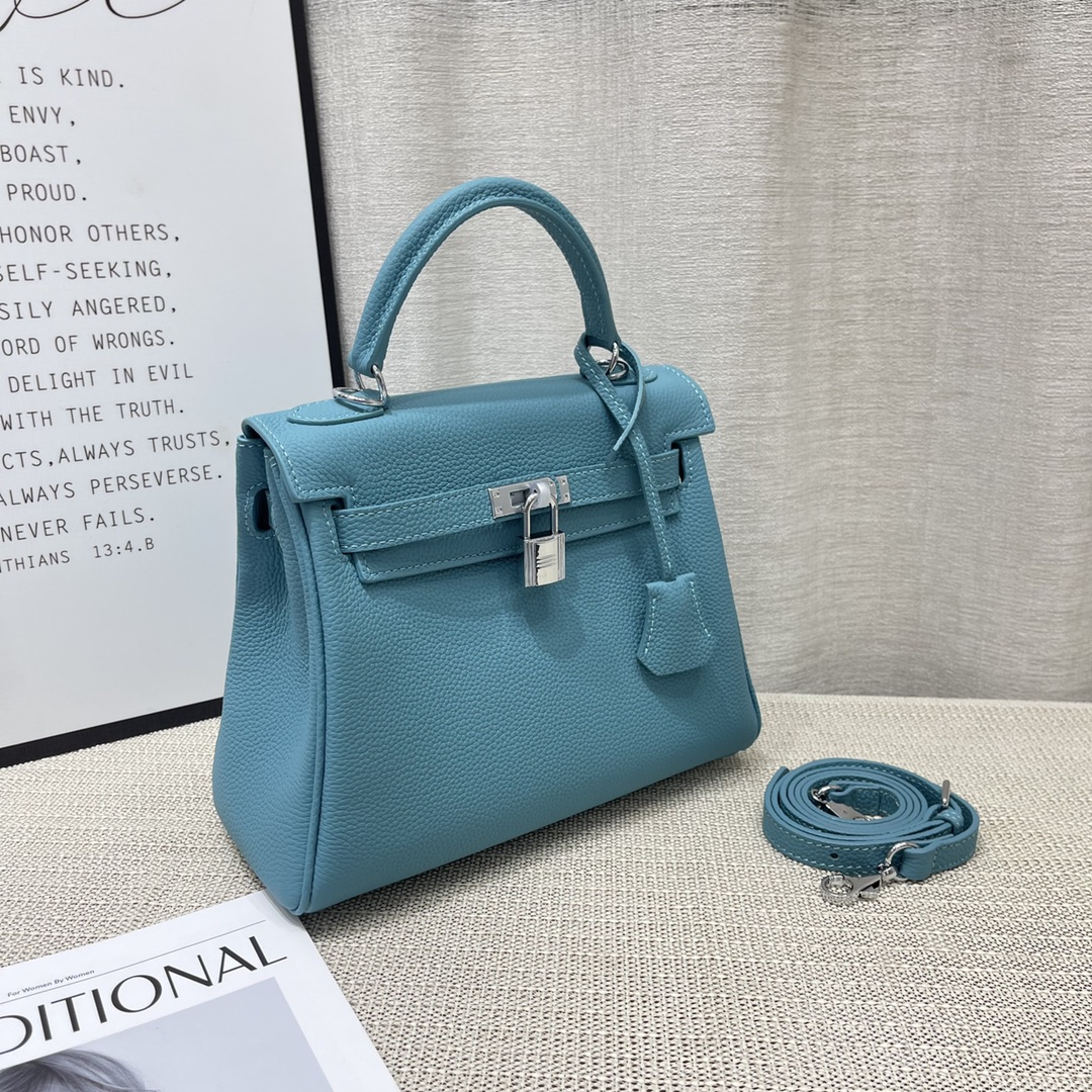 Herthtmes Togo Birkin 20/25 Bottle Blue Bag