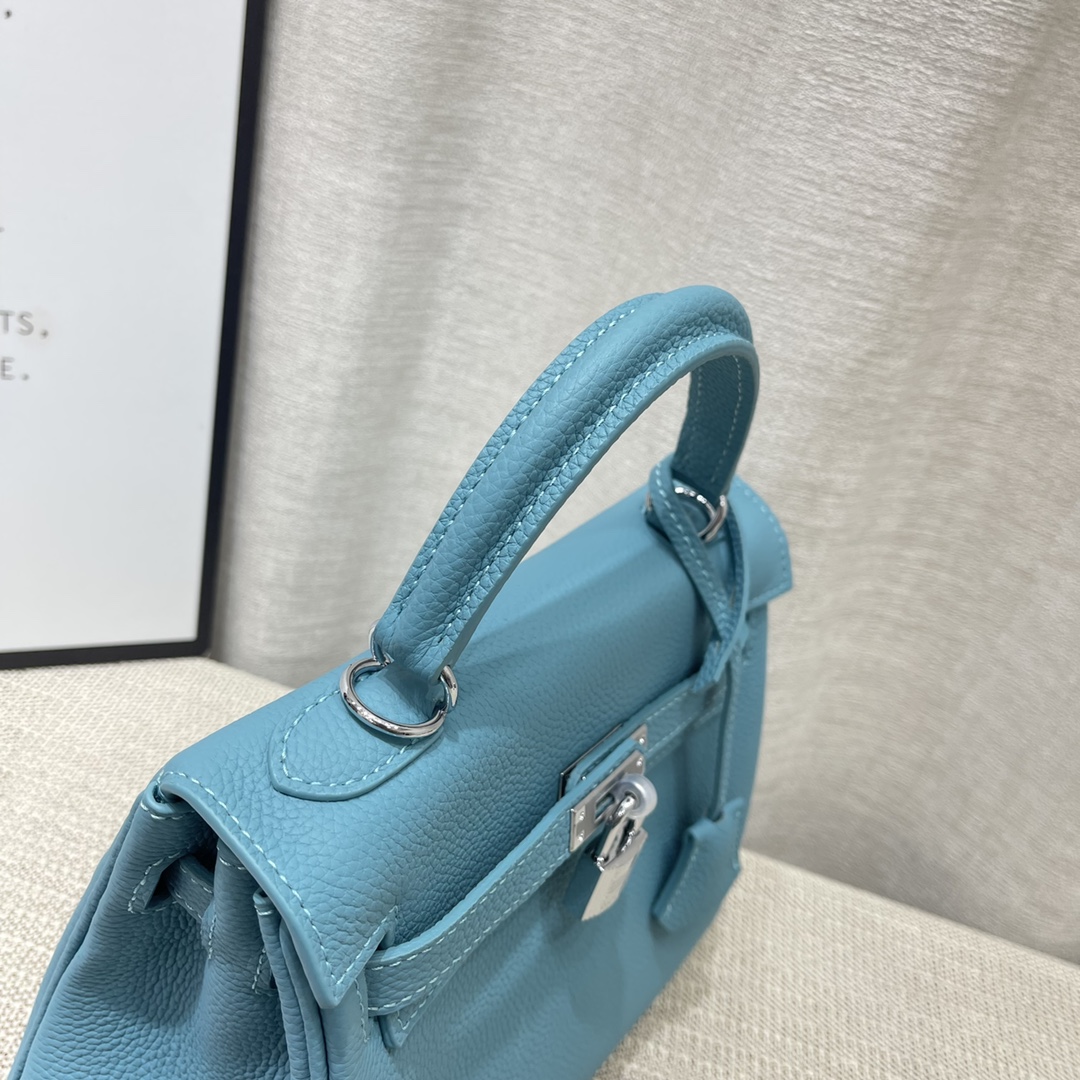 Herthtmes Togo Birkin 20/25 Bottle Blue Bag