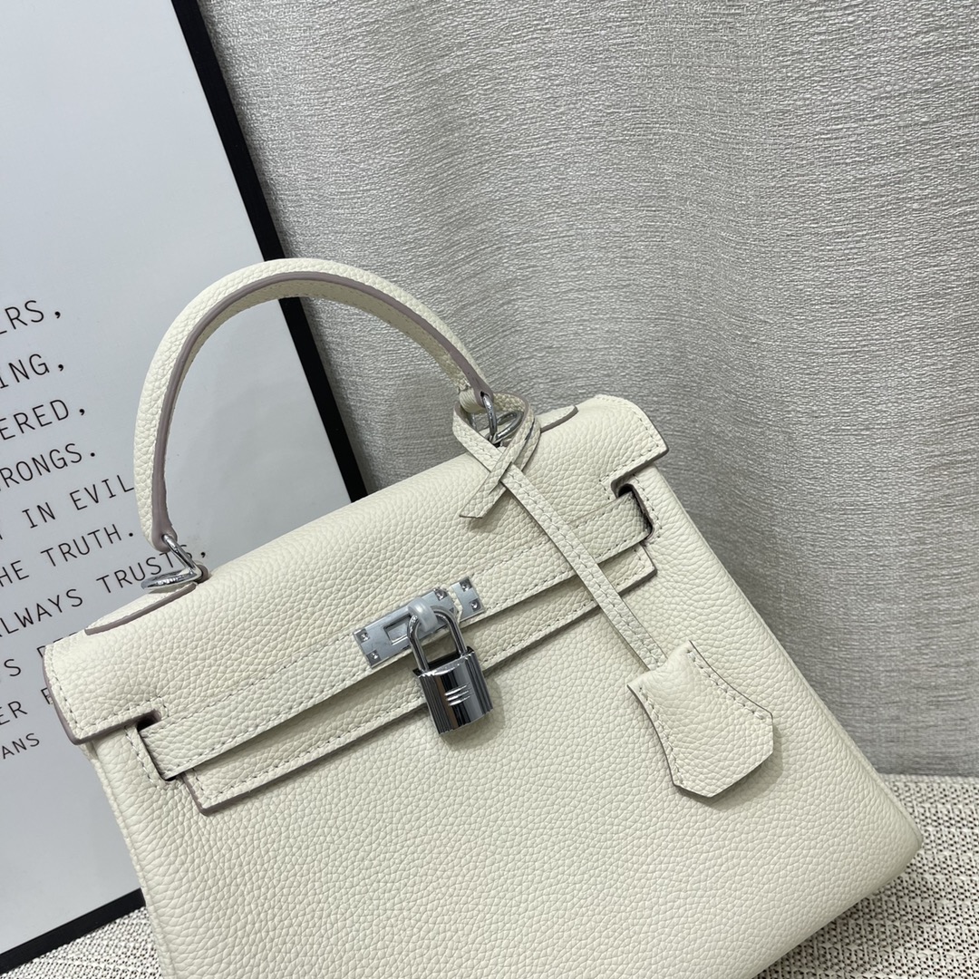 Herthtmes Togo Birkin 20/25 Bottle White Bag