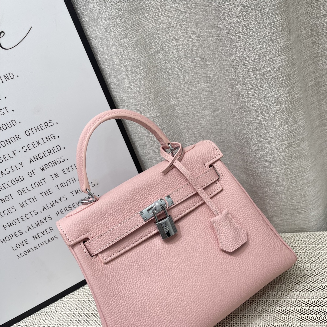 Herthtmes Togo Birkin 20/25 Bottle Pink Bag