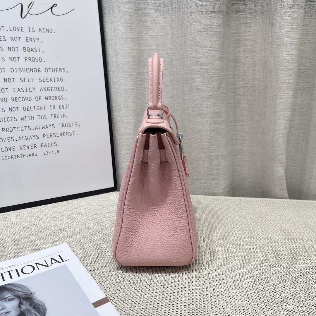 Herthtmes Togo Birkin 20/25 Bottle Pink Bag