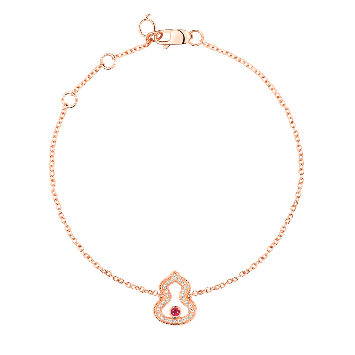 Wulu Legend bracelet in 18K rose gold with diamonds and ruby