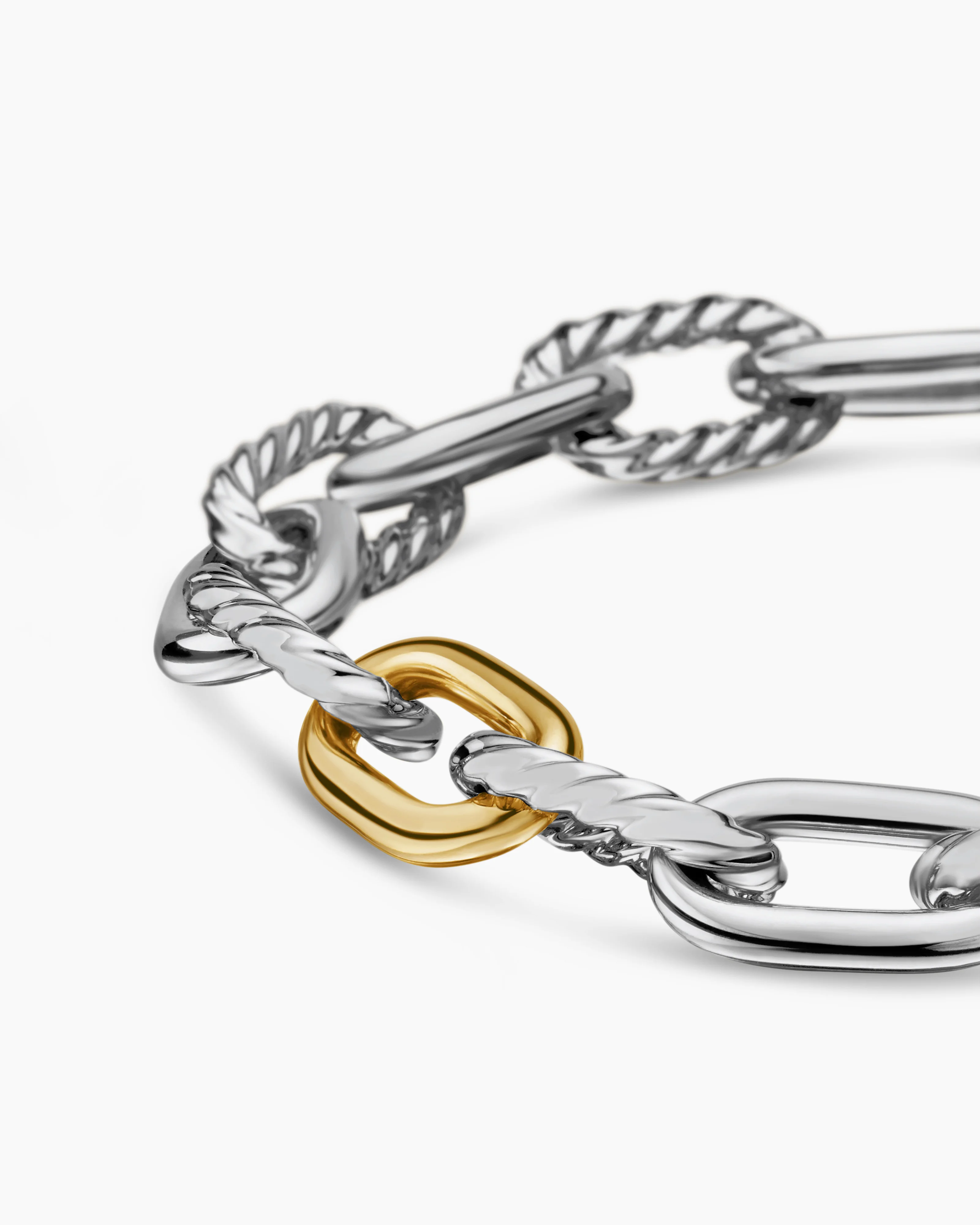 DY Madison® Chain Bracelet Sterling Silver with 18K Yellow Gold