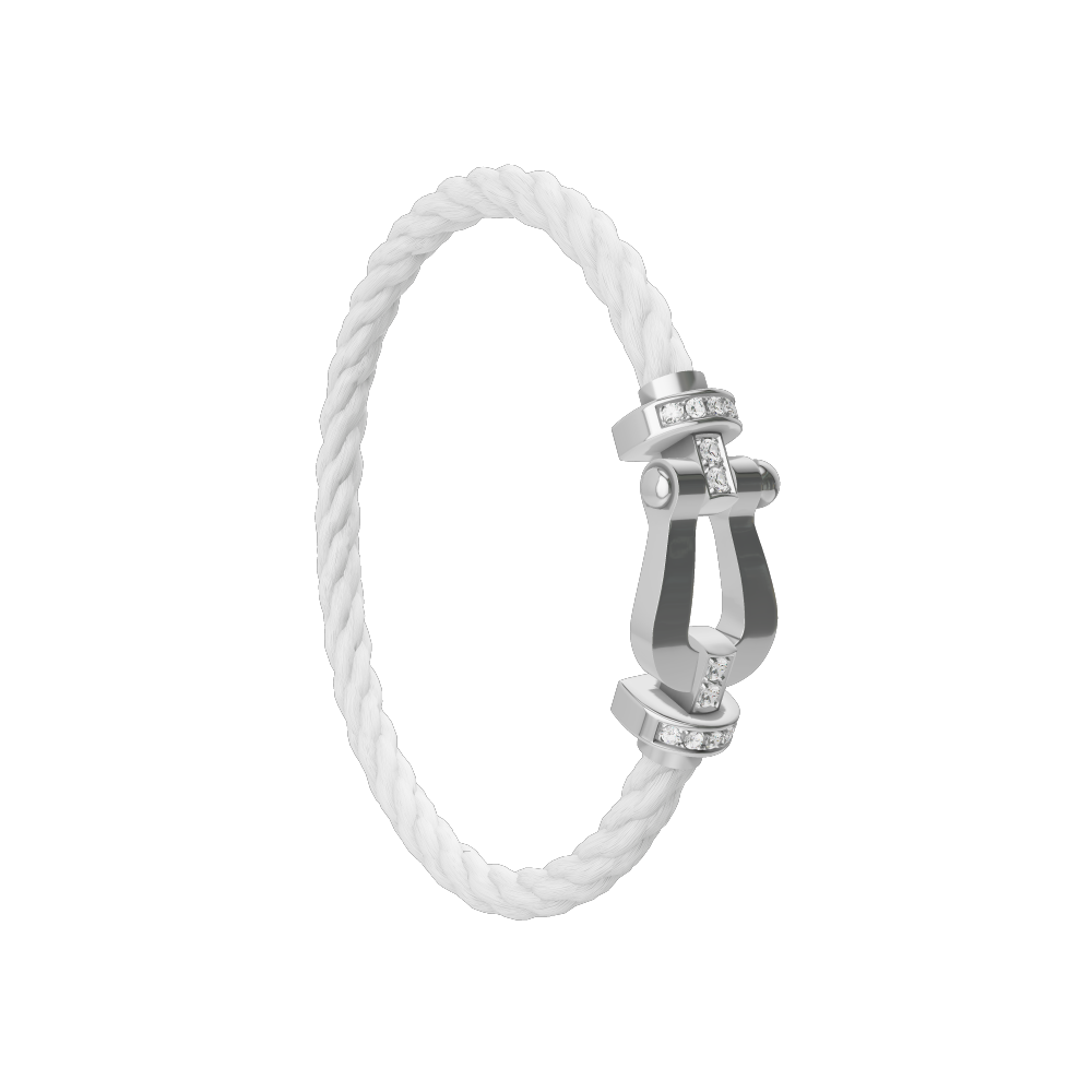 FORCE 10 BRACELET 18K WHITE GOLD AND DIAMONDS LARGE MODEL