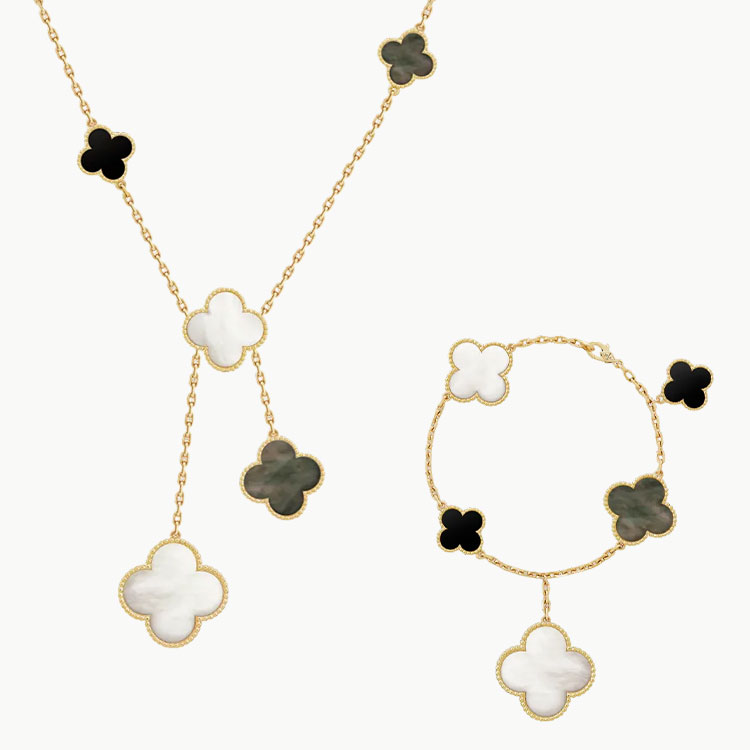 MAGIC ALHAMBRA NECKLACE, 6 MOTIFS & MAGIC ALHAMBRA BRACELET, 5 MOTIFS