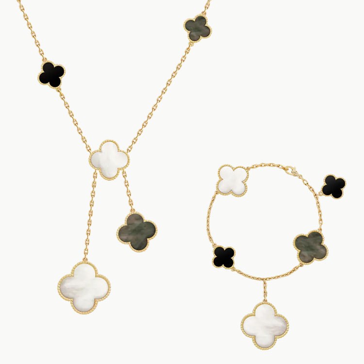 MAGIC ALHAMBRA NECKLACE, 6 MOTIFS & MAGIC ALHAMBRA BRACELET, 5 MOTIFS