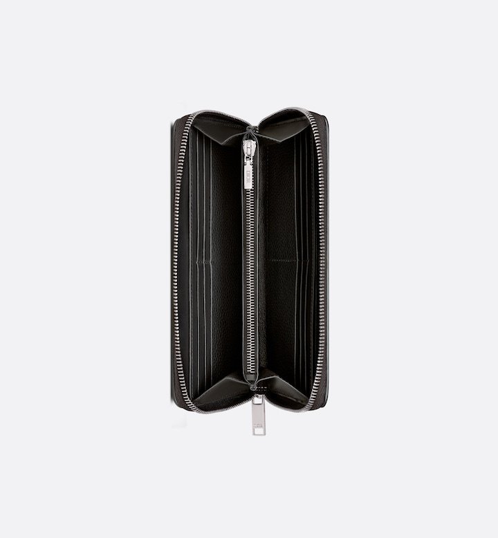 Zipped Long Wallet  Black Oblique Galaxy Leather