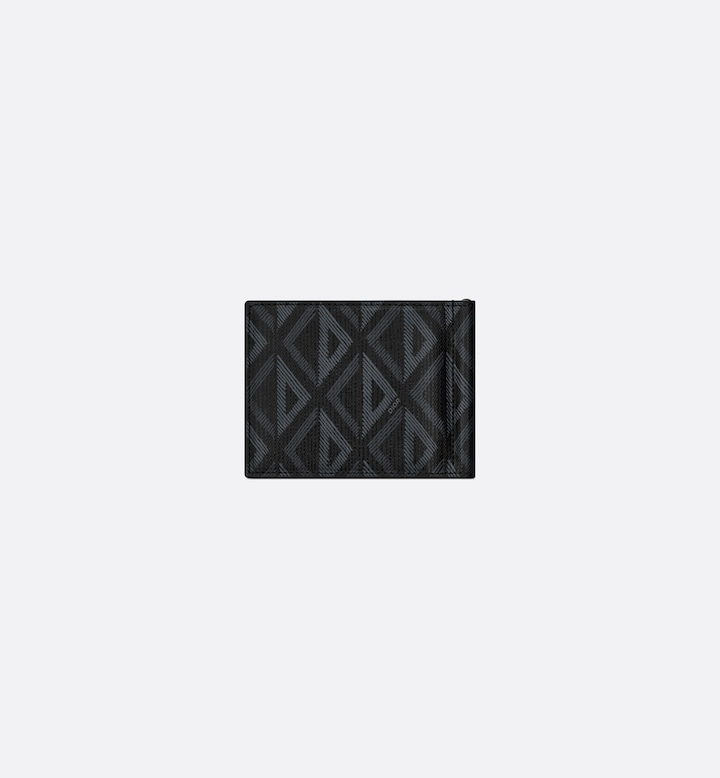 Wallet with Bill Clip Black CD Diamond Canvas