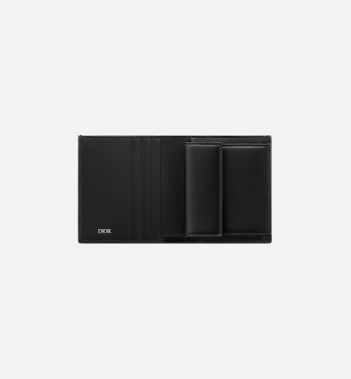 Compact Vertical Wallet  Black CD Diamond Canvas