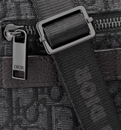 Mini Safari Bag with Strap Black Oblique Jacquard