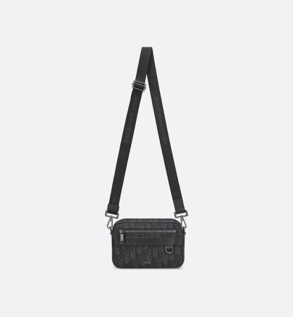 Mini Safari Bag with Strap Black Oblique Jacquard