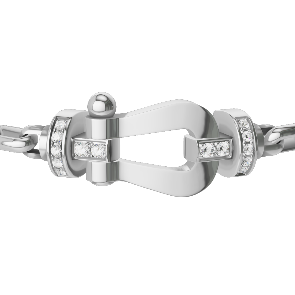 FORCE 10 BRACELET 18K WHITE GOLD AND DIAMONDS LARGE MODEL