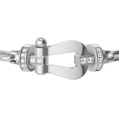 FORCE 10 BRACELET 18K WHITE GOLD AND DIAMONDS LARGE MODEL