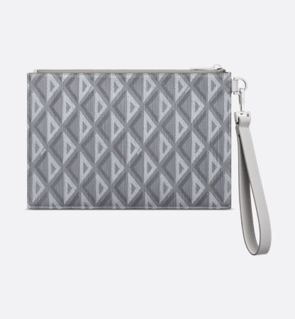 A5 Pouch Gray Diamond Canvas