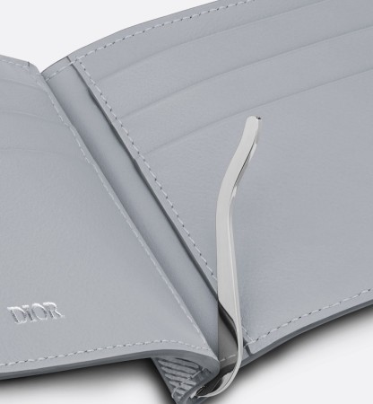 Wallet with Bill Clip Gray CD Diamond Canvas