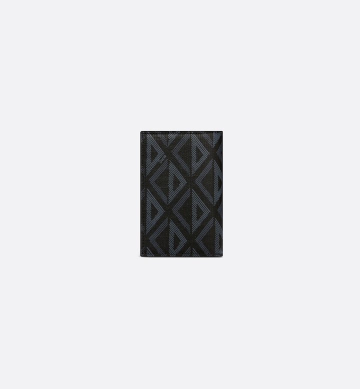 Vertical Bifold Card Holder  Black CD Diamond Canvas