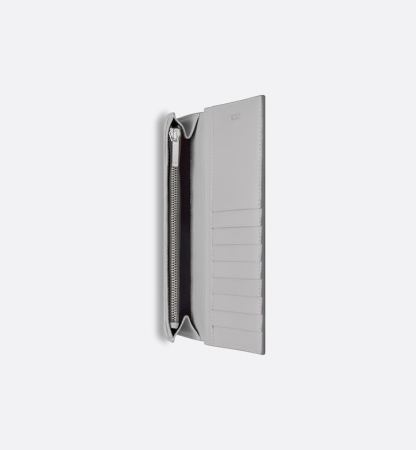 Vertical Bifold Wallet Gray CD Diamond Canvas