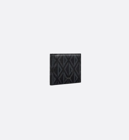 Wallet with Bill Clip Black CD Diamond Canvas
